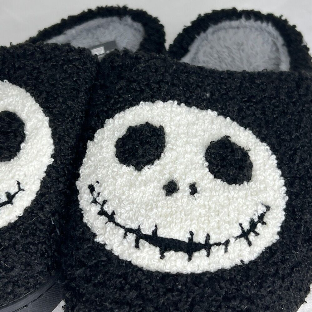 Nightmare Christmas Jack Plush Cozy Slippers M/L Adult Slip On Shoes NEW Disney